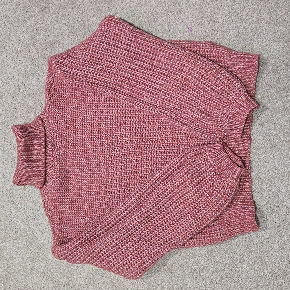 Lulus - Soft Winter Rusty Rose turtleneck Sweater - Picture 3 of 6